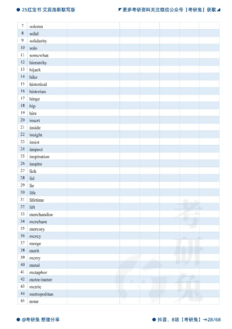 2025考研红宝书默写本-基础词_27考研真题_考研英语一、二真题+解析（1994-2026）_考研词汇默写本合集_红宝书默写本