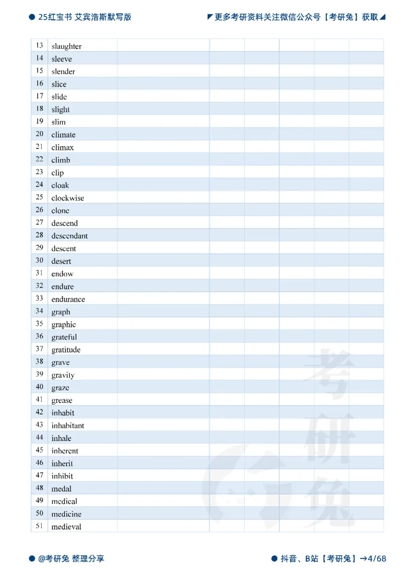 2025考研红宝书默写本-基础词_27考研真题_考研英语一、二真题+解析（1994-2026）_考研词汇默写本合集_红宝书默写本