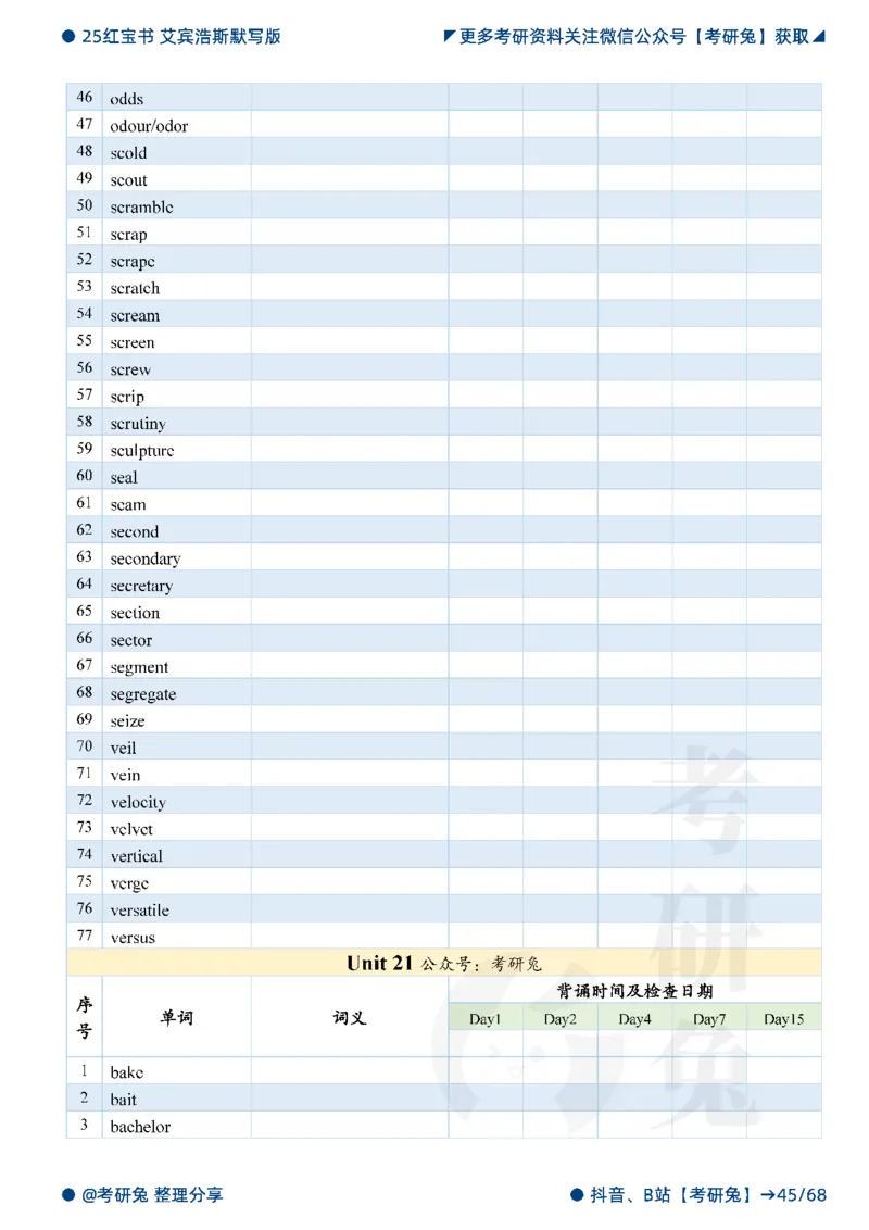 2025考研红宝书默写本-基础词_27考研真题_考研英语一、二真题+解析（1994-2026）_考研词汇默写本合集_红宝书默写本