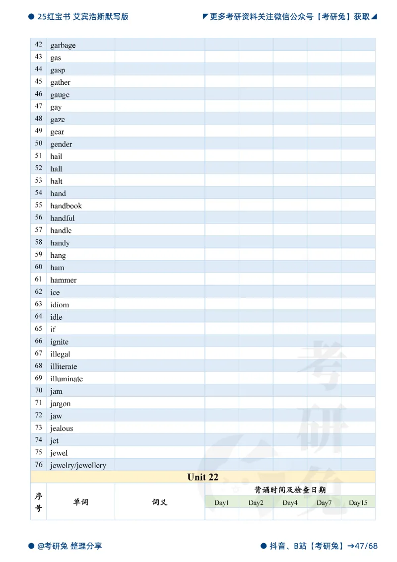 2025考研红宝书默写本-基础词_27考研真题_考研英语一、二真题+解析（1994-2026）_考研词汇默写本合集_红宝书默写本