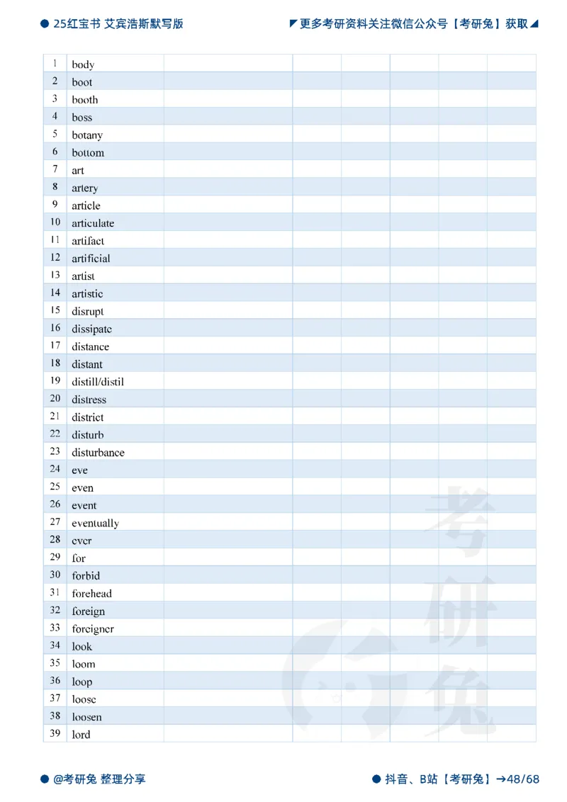 2025考研红宝书默写本-基础词_27考研真题_考研英语一、二真题+解析（1994-2026）_考研词汇默写本合集_红宝书默写本