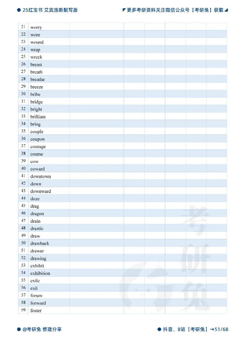 2025考研红宝书默写本-基础词_27考研真题_考研英语一、二真题+解析（1994-2026）_考研词汇默写本合集_红宝书默写本