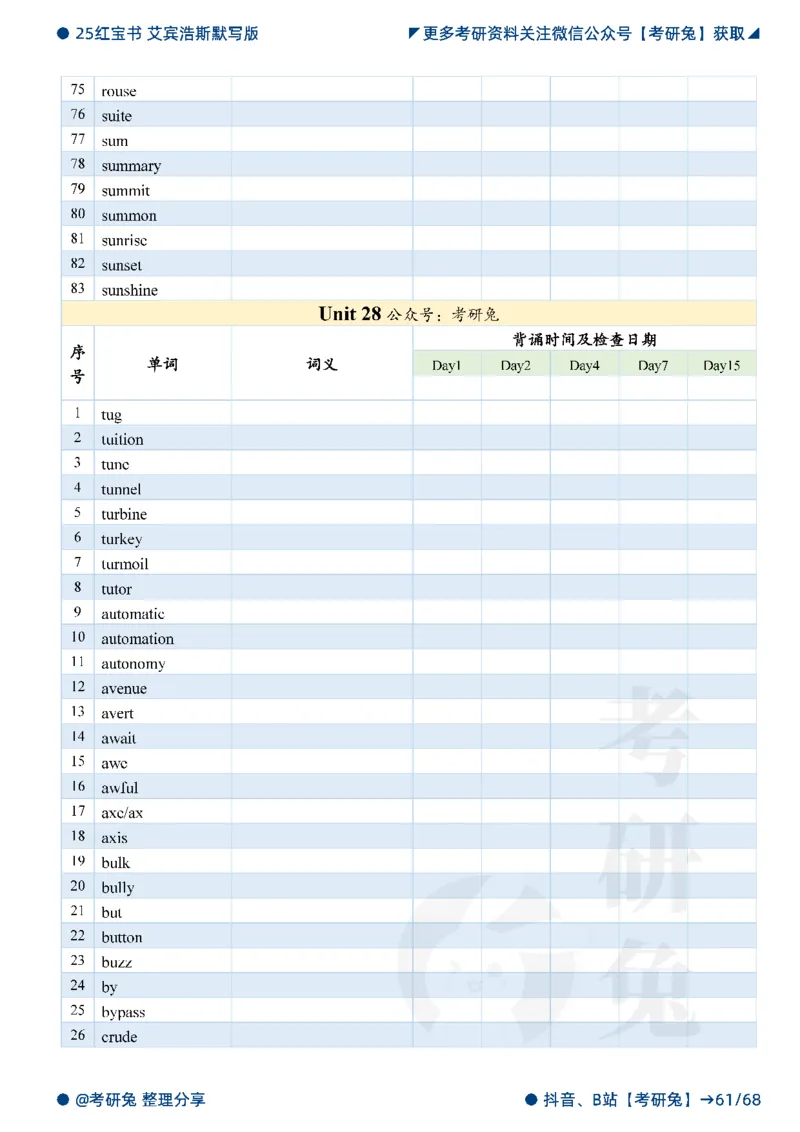 2025考研红宝书默写本-基础词_27考研真题_考研英语一、二真题+解析（1994-2026）_考研词汇默写本合集_红宝书默写本