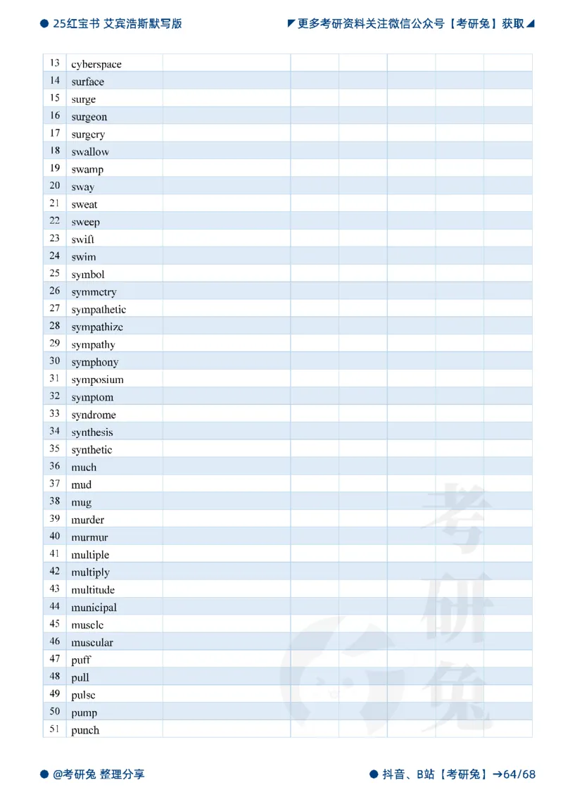 2025考研红宝书默写本-基础词_27考研真题_考研英语一、二真题+解析（1994-2026）_考研词汇默写本合集_红宝书默写本
