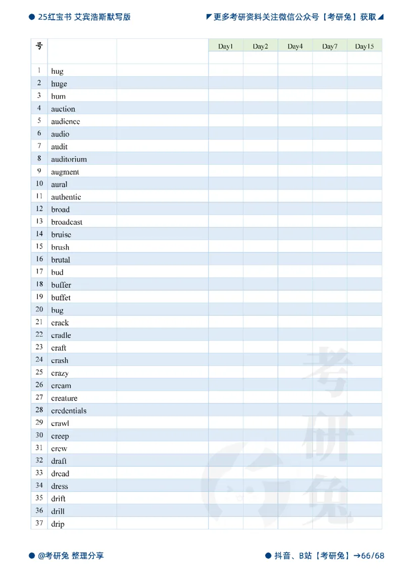 2025考研红宝书默写本-基础词_27考研真题_考研英语一、二真题+解析（1994-2026）_考研词汇默写本合集_红宝书默写本