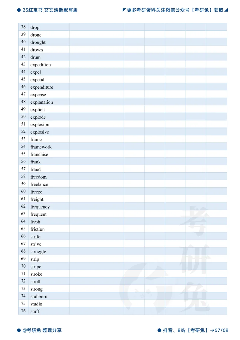 2025考研红宝书默写本-基础词_27考研真题_考研英语一、二真题+解析（1994-2026）_考研词汇默写本合集_红宝书默写本