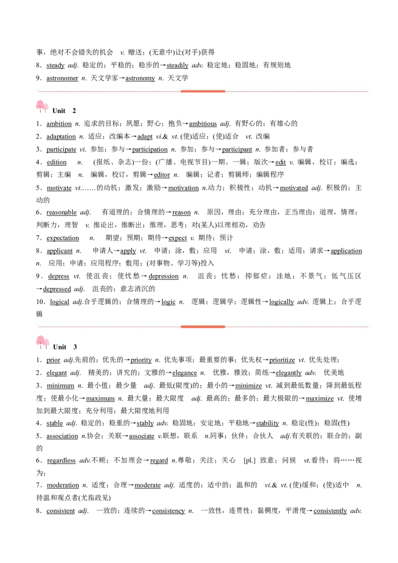 第02讲单词+短语（选择性必修一~选择性必修二）重点易考单词变形+词义辨析（讲义）（解析版）_03高考英语_2025年新高考资料_一轮复习_词汇