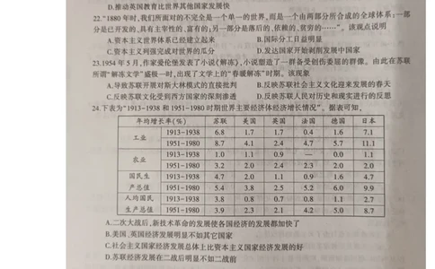 河南省信阳市普通高中2022-2023学年高三第二次教学质量检测历史试题_07高考历史_历史高考模拟题_旧高考_2023年_2023河南省信阳市普通高中高三第二次教学质量检测1.16-17历史