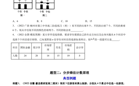 第01讲分类加法计数原理与分步乘法计数原理(精讲）（学生版）_02高考数学_新高考复习资料_2023年新高考资料_一轮复习_2023新高考数学一轮复习讲练测（新教材新高考）