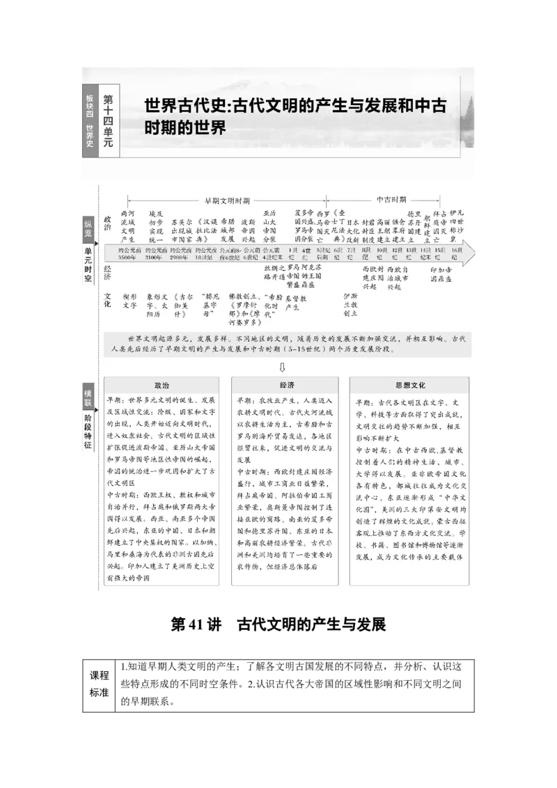 板块四　第十四单元　第41讲　古代文明的产生与发展_07高考历史_2025年新高考资料_一轮复习_2025高考大一轮复习讲义+课件精准备考2025年新高三历史一轮复习备课课件（完结）