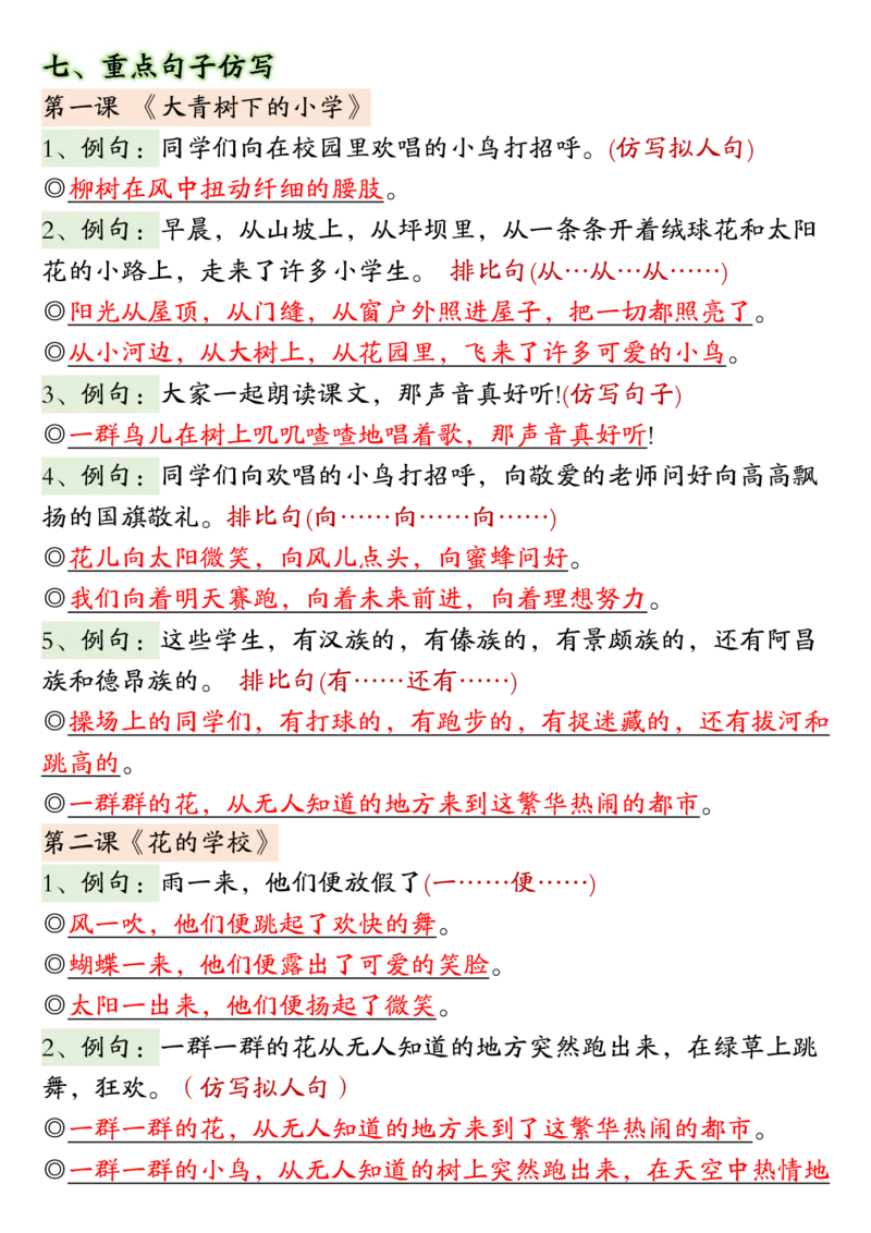 三年级上册语文期中复习高频考点汇总_小学1-6年级常用的上册资源汇总_三年级上册资料(1)