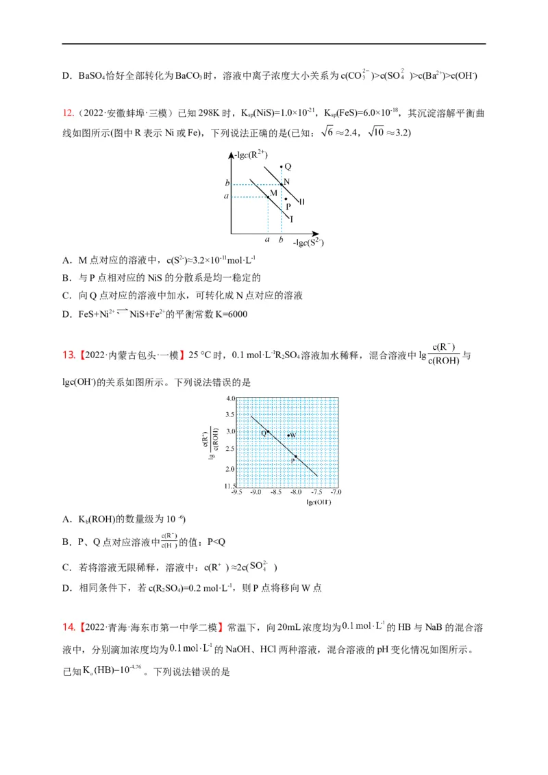 点击09『动静两相依』水溶液中的离子反应与平衡--2023年高考化学热点&middot;重点&middot;难点（全国通用）（测试版）_05高考化学_通用版（老高考）复习资料_2023年复习资料_专项复习