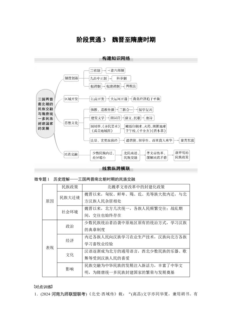 板块一　第三单元　阶段贯通3　魏晋至隋唐时期_07高考历史_2025年新高考资料_一轮复习_2025高考大一轮复习讲义+课件精准备考2025年新高三历史一轮复习备课课件（完结）_478