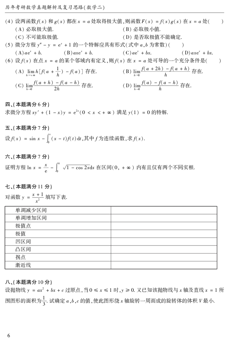 2003年数二真题答案速查公众号&ldquo;考研小舟&rdquo;持续更新中公众号：考研小舟_27考研真题_考研数学一、二、三历年真题+考研数学资料（1994-2026）_考研数学真题（1987-2026）_数学二