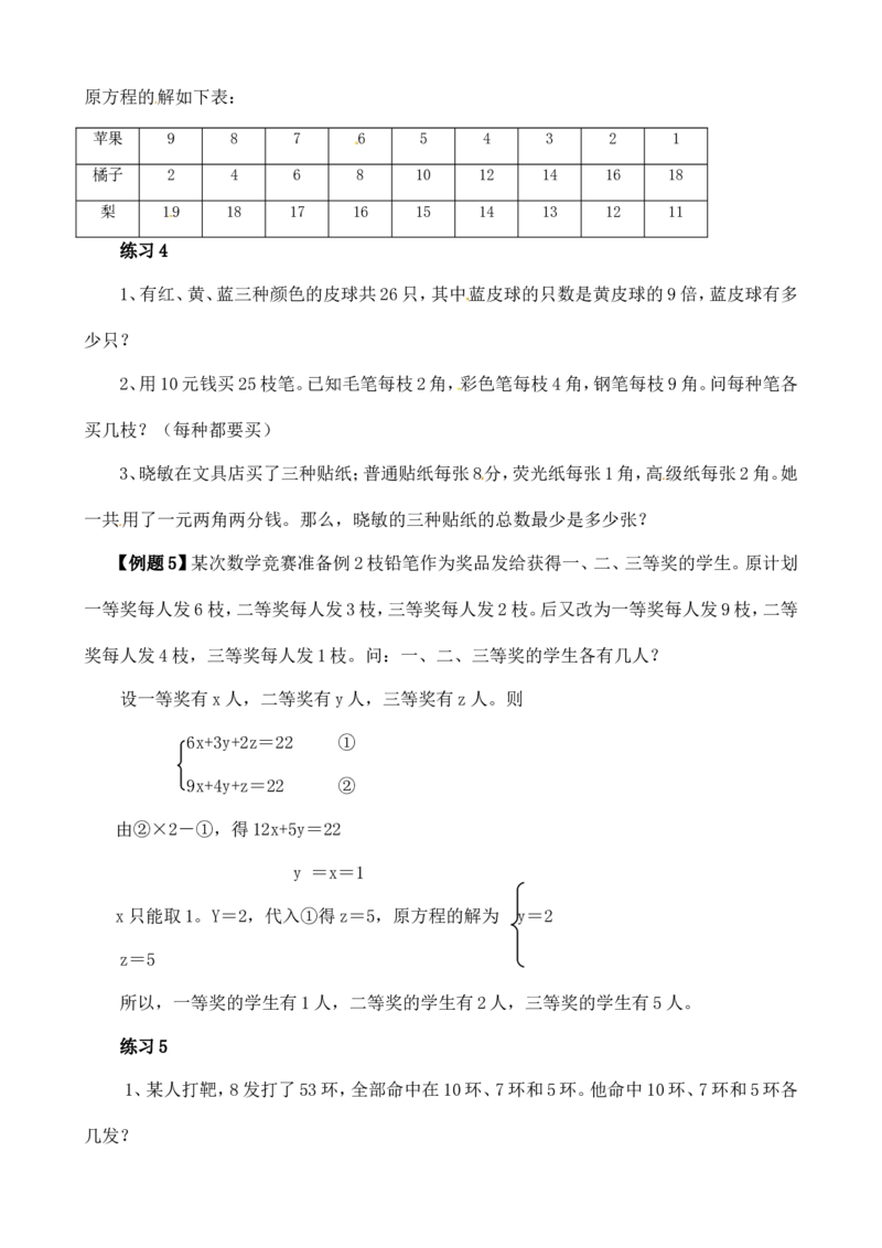 六年级数学奥数讲义+练习-第40讲不定方程（全国通用版，含答案）_奥数专题合集_H003小学奥数培训班课程+习题_1-6年级上下册奥数_六年级