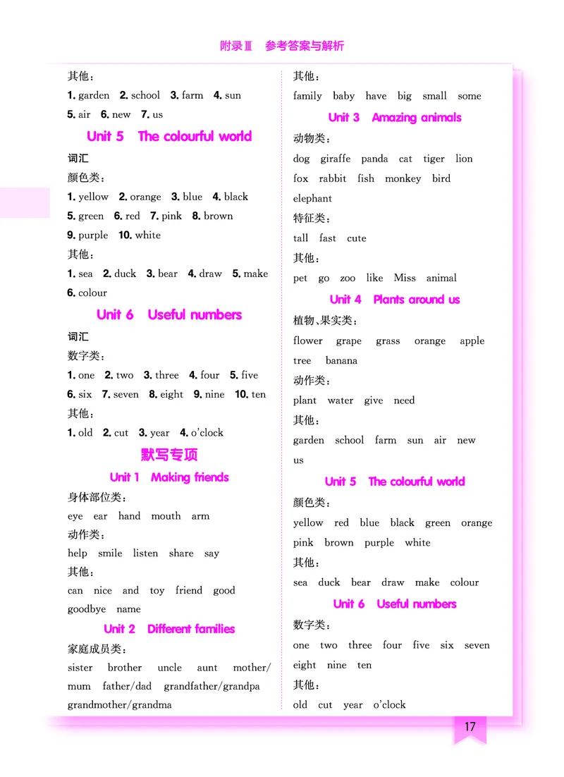 三上参考答案_小学1-6年级《黄冈小状元》含测评卷和作业本_25秋黄冈小状元作业本3-6英语人教版