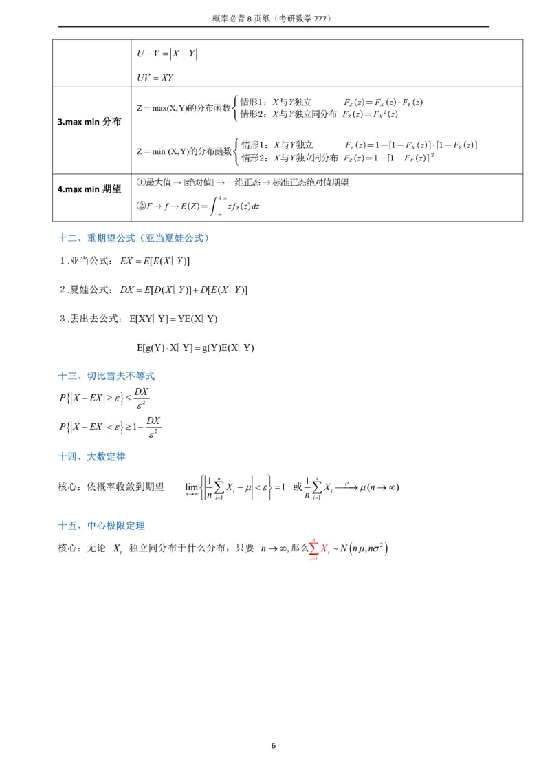 概率必备八页纸_27考研真题_考研数学一、二、三历年真题+考研数学资料（1994-2026）_数学《777必备公式》