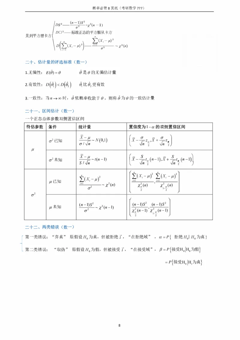 概率必备八页纸_27考研真题_考研数学一、二、三历年真题+考研数学资料（1994-2026）_数学《777必备公式》