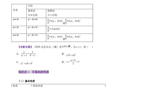 第03讲等式与不等式的性质（五大题型）（讲义）（原卷版）_2025年新高考资料_一轮复习_2025年高考数学一轮复习讲练测（新教材新高考，含2024高考真题）