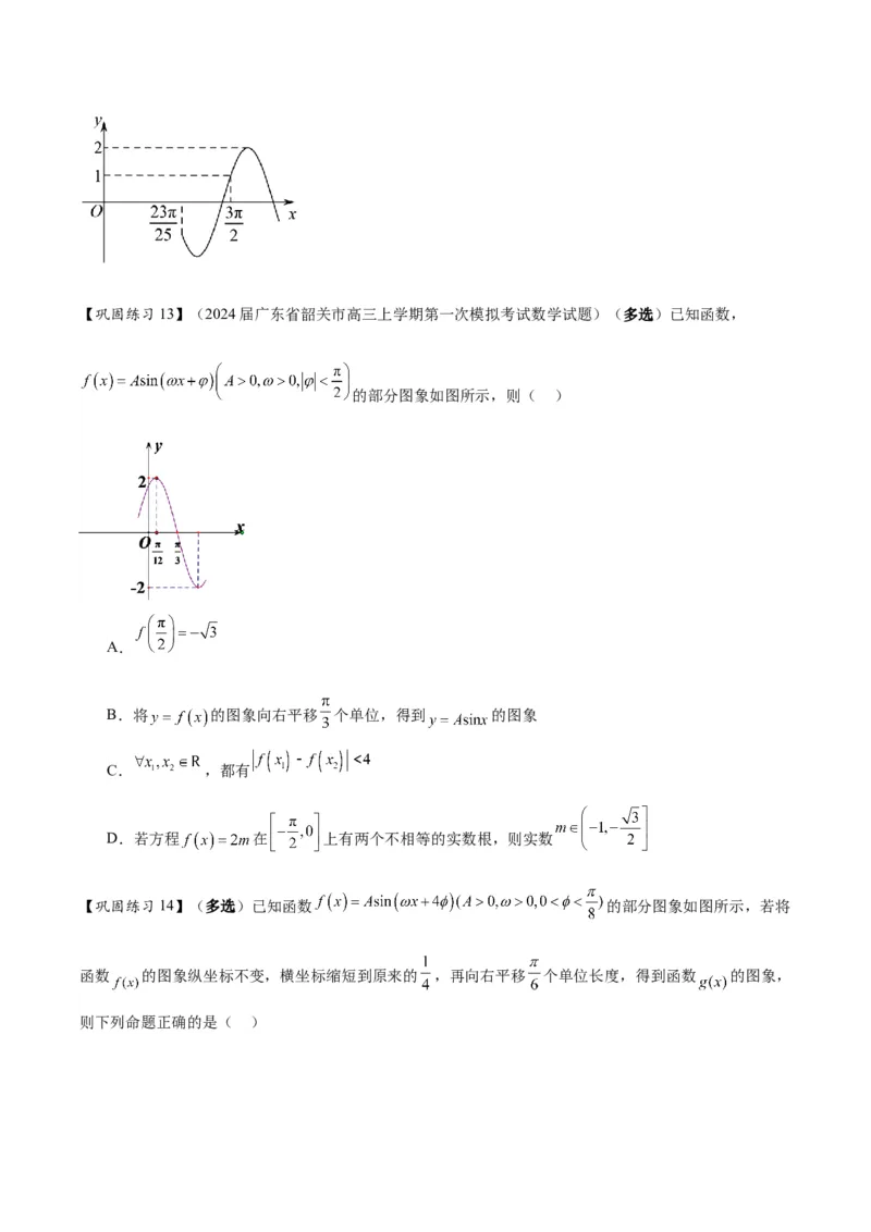 热点专题4-3三角函数图象与性质11类常考题型汇总（原卷版）_02高考数学_2025年新高考资料_二轮复习_2025年高考数学二轮热点题型追踪与重难点专题突破（新高考专用）
