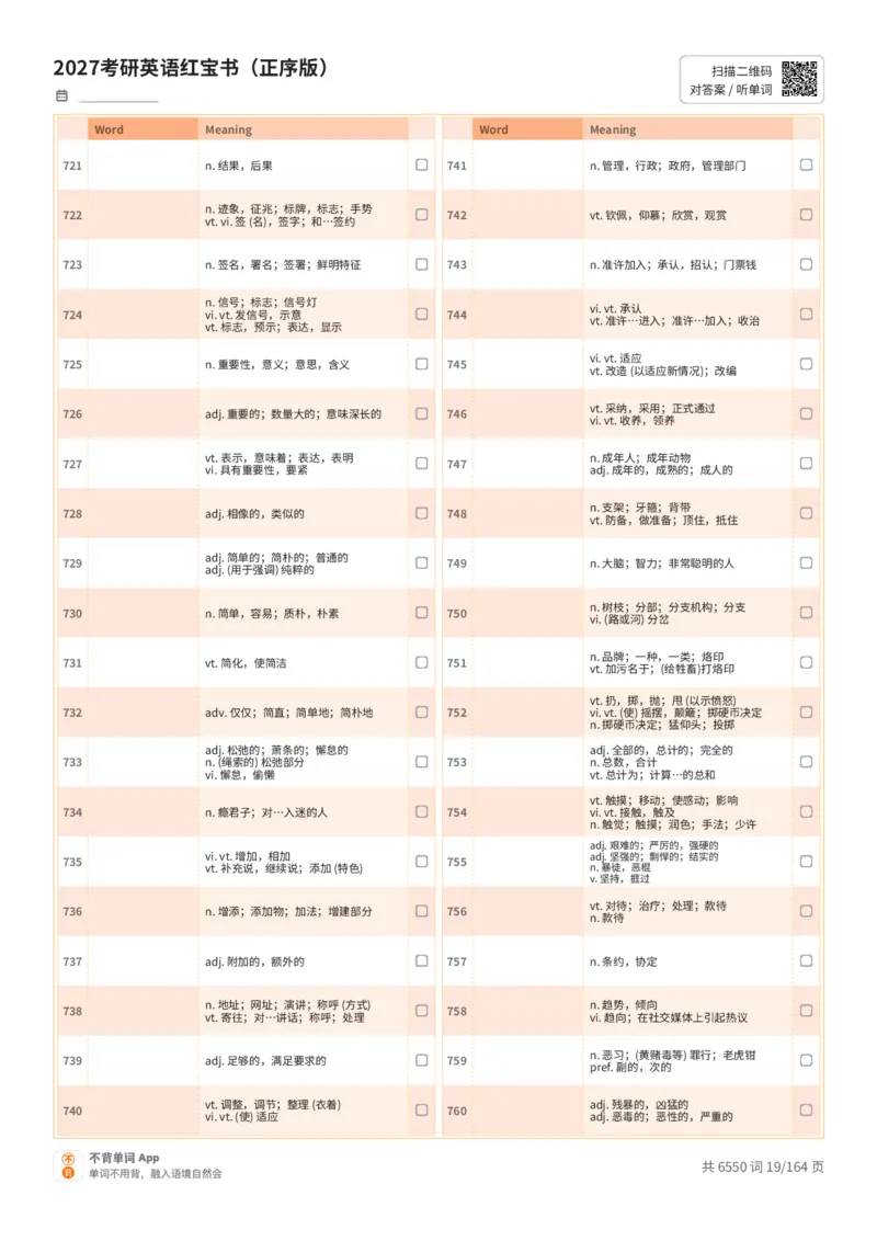 2027考研英语红宝书（正序版）中文词表_27考研真题_考研英语一、二真题+解析（1994-2026）_03.红宝书_默写本(含正序、乱序、中英对照版)_正序版-对照中文默写