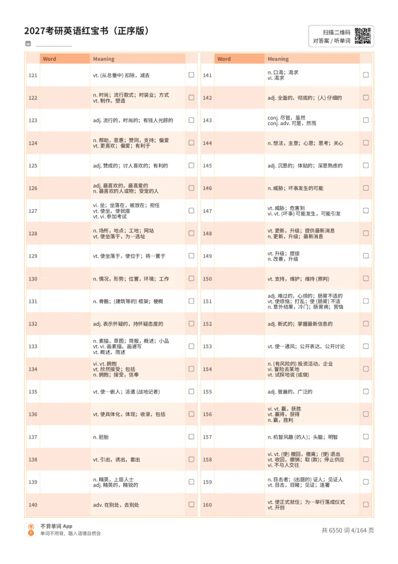 2027考研英语红宝书（正序版）中文词表_27考研真题_考研英语一、二真题+解析（1994-2026）_03.红宝书_默写本(含正序、乱序、中英对照版)_正序版-对照中文默写
