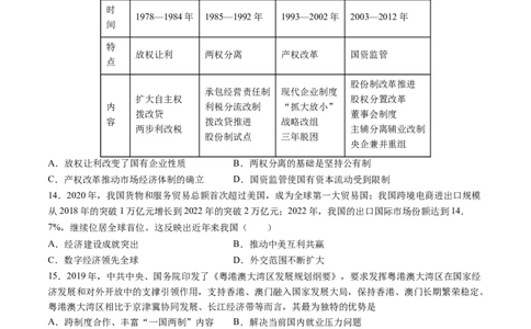模块检测卷05中国现代史（原卷版）_07高考历史_2025年新高考资料_一轮复习_2025年高考历史一轮复习讲练测（新教材新高考）（完结）_模块检测卷_模块检测卷05+中国现代史（16+4模式）