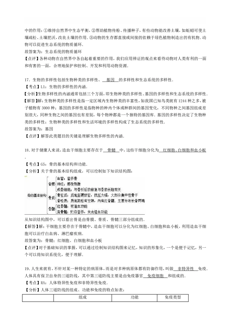 2016年贵州贵阳中考生物真题及答案23页_贵州中考_6.贵州中考生物（2015-2025）