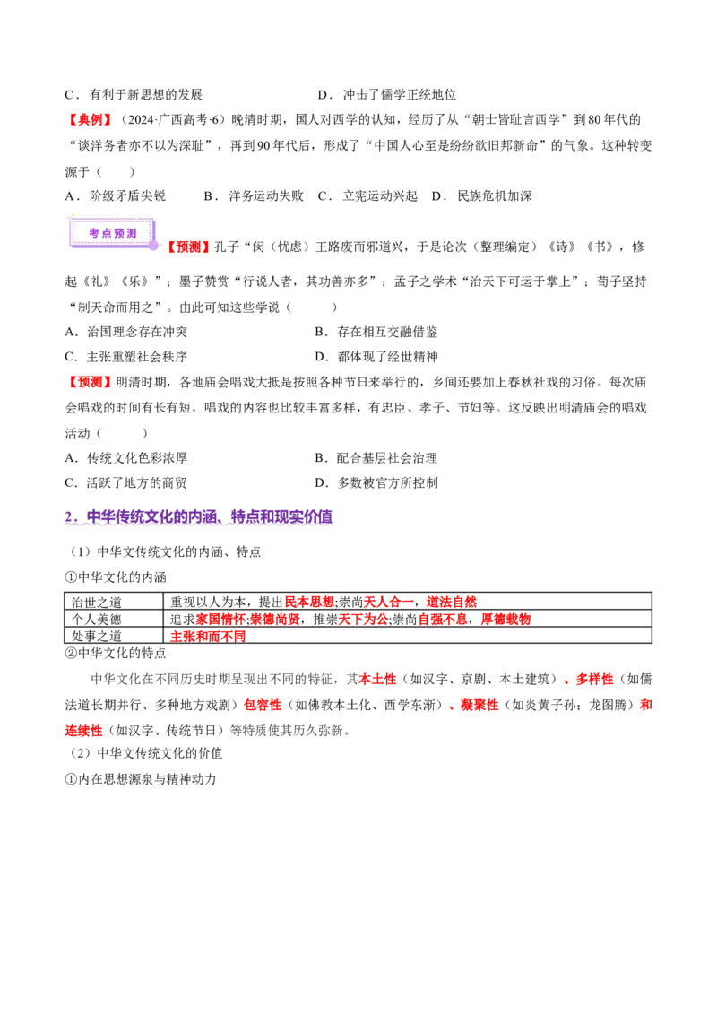 热点05《哪吒2》现象级热映&mdash;传承和弘扬中国传统文化（讲义）（原卷版）_07高考历史_2025年新高考资料_二轮复习_01高考语文等多个文件