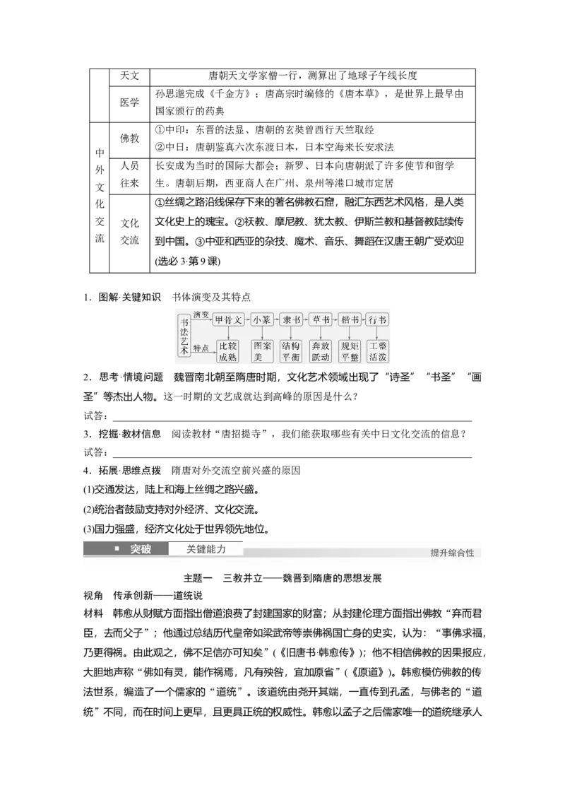 板块一　第三单元　第7讲　三国至隋唐的文化_07高考历史_2025年新高考资料_一轮复习_2025高考大一轮复习讲义+课件精准备考2025年新高三历史一轮复习备课课件（完结）_904