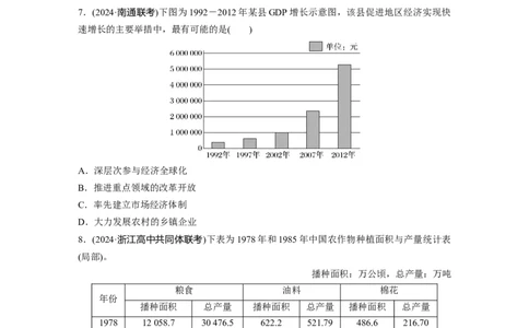 板块三　第十单元　训练27改革开放和社会主义现代化建设新时期_07高考历史_2025年新高考资料_一轮复习_2025高考大一轮复习历史（人教版）_学生用书Word版文档全书_2025一轮复习69练