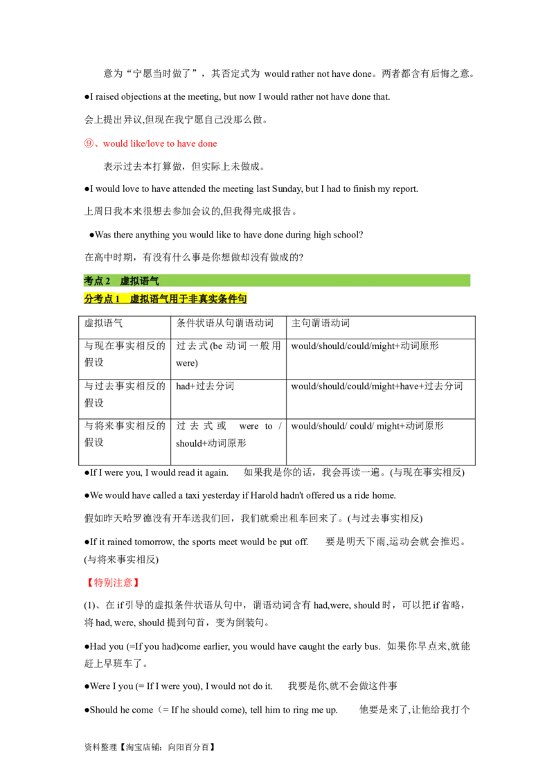 第03讲情态动词和虚拟语气（精讲）一轮复习讲义2024年高考英语高频考点题型归纳与方法总结（新高考通用）解析版_03高考英语_新高考复习资料_2024年新高考资料_一轮复习资料