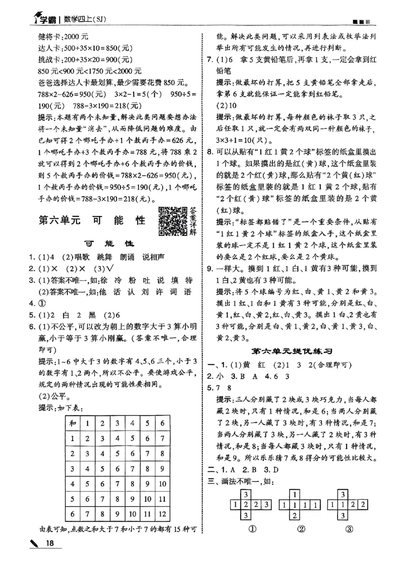 四上学霸苏教答案解析-副本_小学教辅2026新版+暑假衔接_2026版小学《五星学霸》小学1-6年级（数学）（人教+苏教+）_25秋五星学霸苏教数学_25秋《五星学霸》数学苏教版4上