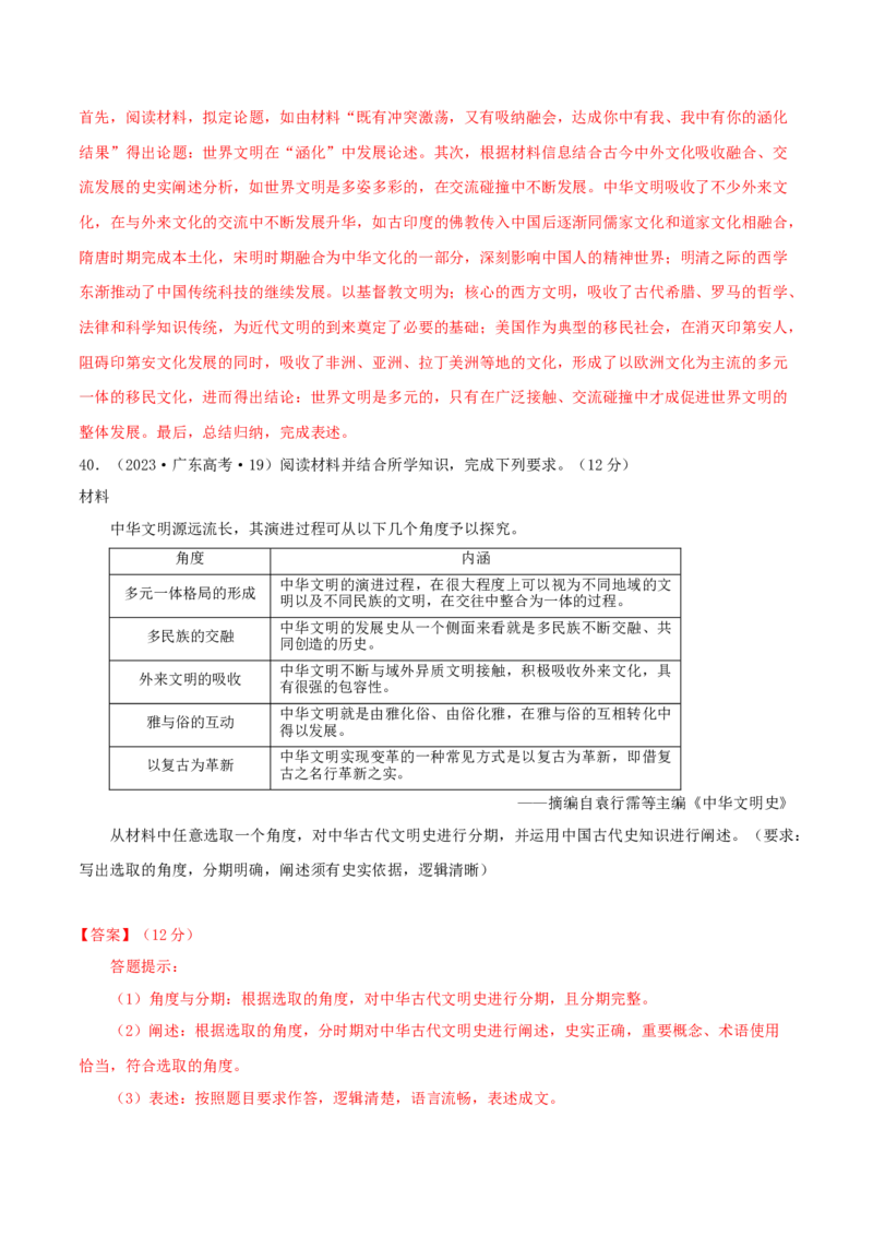 热点01历史视角下的2025年非遗春晚（练习）（解析版）_07高考历史_2025年新高考资料_二轮复习_01高考语文等多个文件_上好课2025年高考历史二轮复习讲练测（新高考通用）
