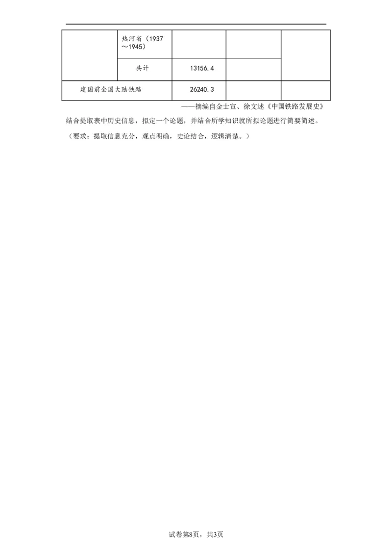 水陆交通的变迁专项练习--2024届高三历史统编版二轮复习原卷版_07高考历史_2024年新高考资料_2.2024二轮复习_2024届高三历史统编版二轮复习专项训练