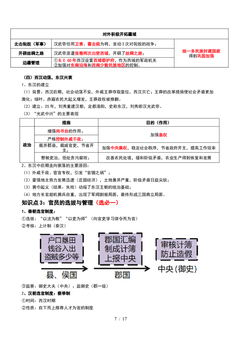 第03讲秦汉统一多民族封建国家的建立与巩固（讲义）（原卷版）_07高考历史_新高考复习资料_2024年新高考复习资料_一轮复习资料_讲义+练习
