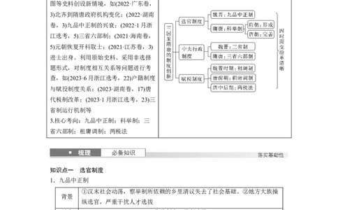 板块一　第三单元　第6讲　三国两晋南北朝至隋唐的制度变化与创新_07高考历史_2025年新高考资料_一轮复习_2025高考大一轮复习历史（通史版）_学生用书Word版文档全书