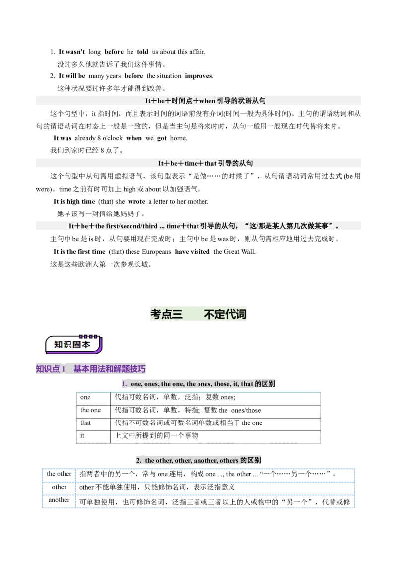第03讲代词（讲义）（原卷版）_03高考英语_新高考复习资料_2025年新高考复习_2025年高考英语一轮复习讲练测（新教材新高考，含2024年高考真题）_语法