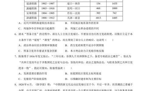 模块检测卷02中国近现代史（原卷版）_07高考历史_2025年新高考资料_二轮复习_01高考语文等多个文件_上好课2025年高考历史二轮复习讲练测（新高考通用）