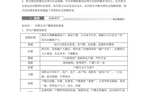 版块五　第十六单元　第57讲　中西方的基层治理与社会保障_07高考历史_2025年新高考资料_一轮复习_2025高考大一轮复习讲义+课件精准备考2025年新高三历史一轮复习备课课件（完结）