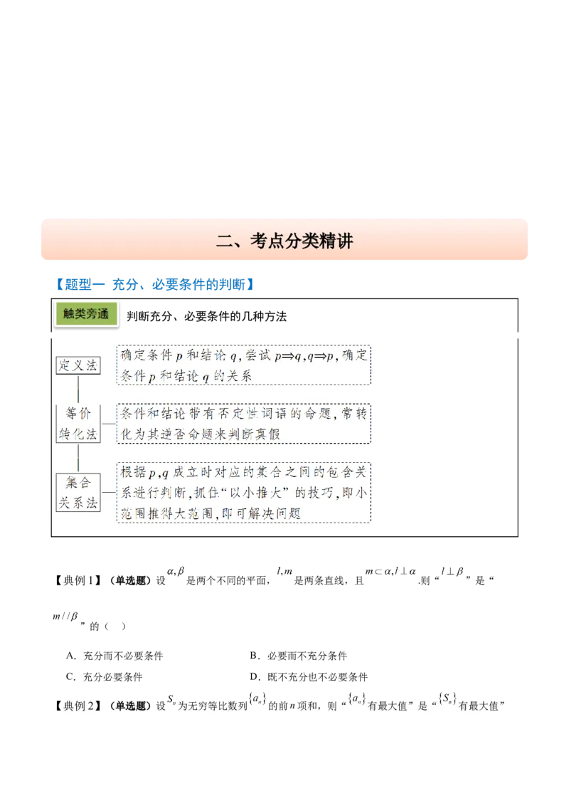 第02讲常用逻辑用语（精讲）-2025年高考数学一轮复习讲义及高频考点归纳与方法总结（新高考通用）原卷板_2025年新高考资料_一轮复习