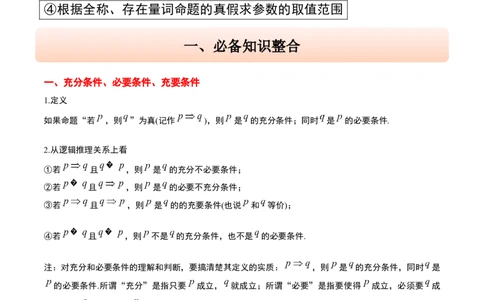 第02讲常用逻辑用语（精讲）-2025年高考数学一轮复习讲义及高频考点归纳与方法总结（新高考通用）原卷板_2025年新高考资料_一轮复习