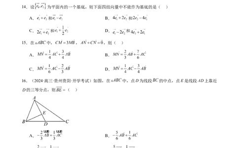 第01讲平面向量的概念及线性运算（六大题型）（练习）（原卷版）_2025年新高考资料_一轮复习_2025年高考数学一轮复习讲练测（新教材新高考，含2024高考真题）_第五章平面向量与复数