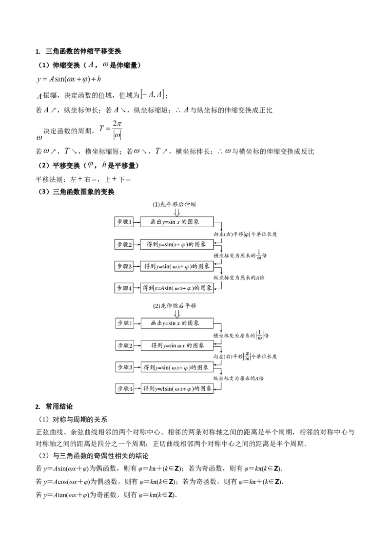 第04讲三角函数的伸缩平移变换（学生版）_2025年新高考资料_一轮复习_备战2025年高考数学一轮复习考点帮_备战2025年高考数学一轮复习考点帮（新高考通用）（完结）_第二部分专项讲义