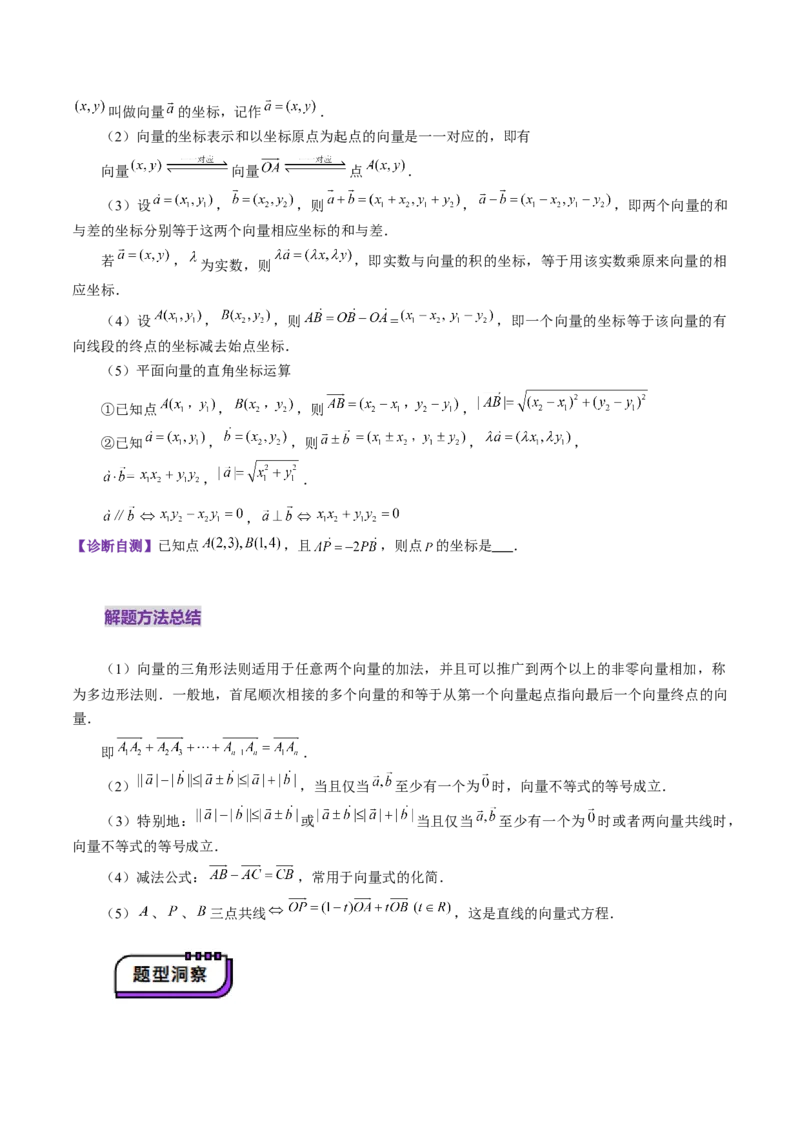第01讲平面向量的概念及线性运算（六大题型）（讲义）（原卷版）_2025年新高考资料_一轮复习_2025年高考数学一轮复习讲练测（新教材新高考，含2024高考真题）_第五章平面向量与复数