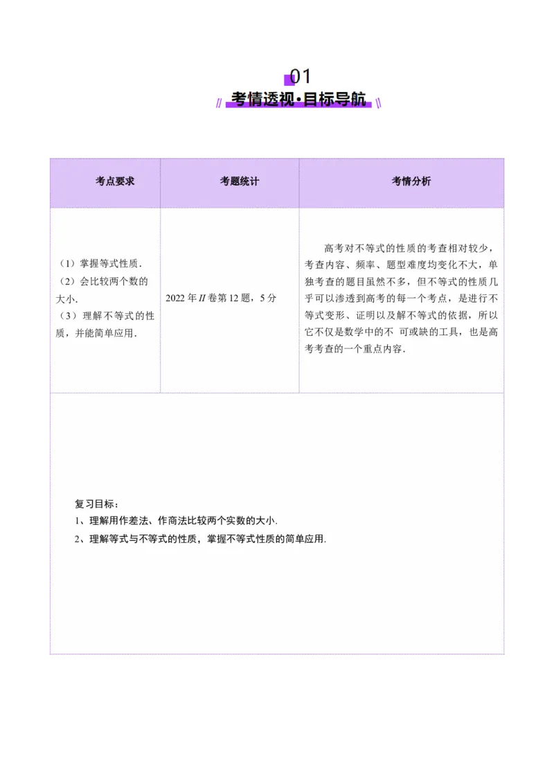 第03讲等式与不等式的性质（五大题型）（讲义）（解析版）_2025年新高考资料_一轮复习_2025年高考数学一轮复习讲练测（新教材新高考，含2024高考真题）