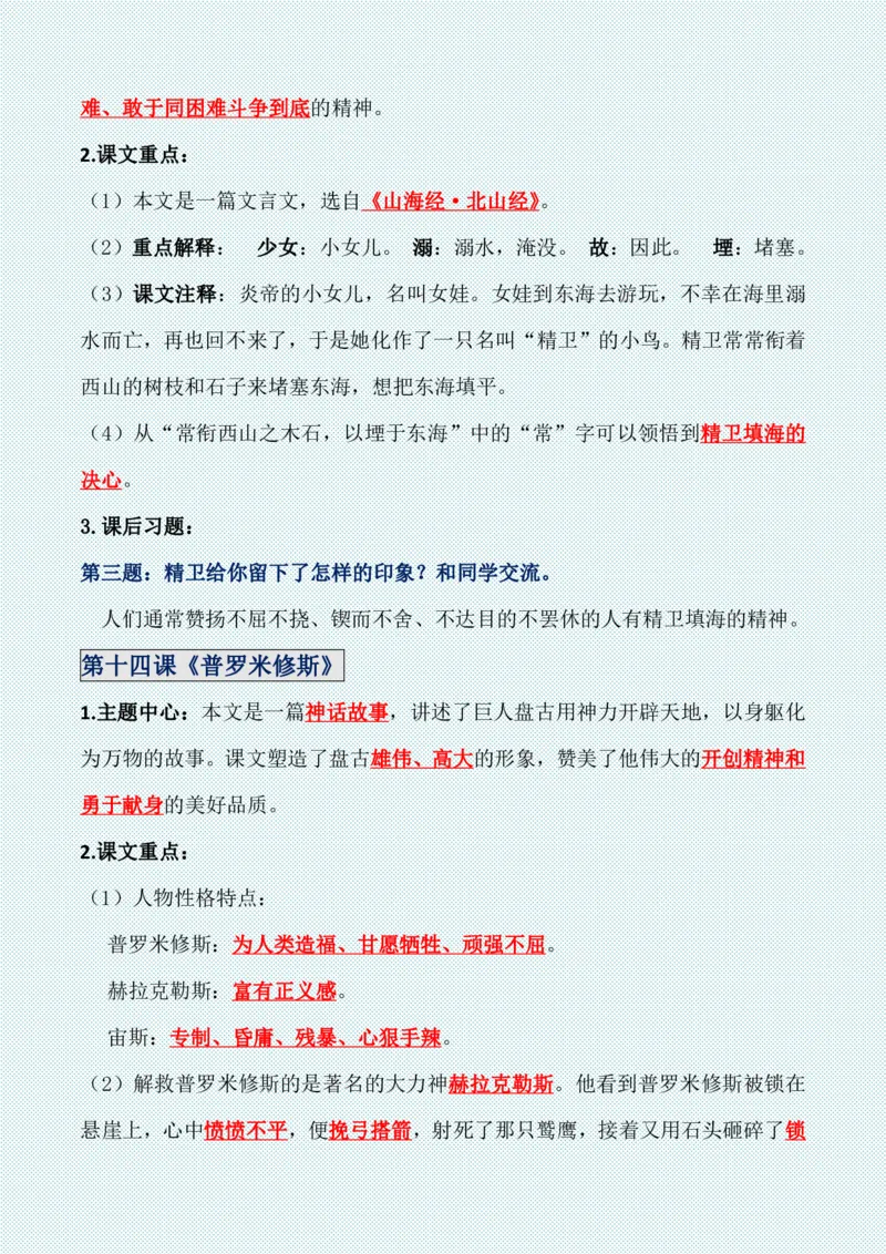 四年级上册各单元各课知识点归纳(1)_小学1-6年级常用的上册资源汇总_四年级上册资料(1)