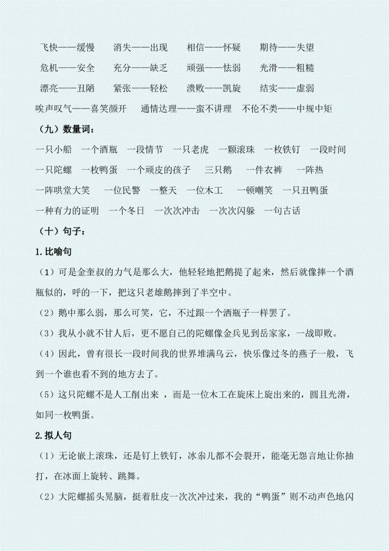 四年级上册各单元各课知识点归纳(1)_小学1-6年级常用的上册资源汇总_四年级上册资料(1)