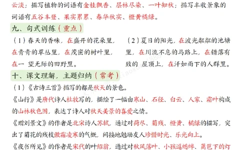 三（上）语文期中复习：1-4单元考点总结(1)(1)_小学1-6年级常用的上册资源汇总_三年级上册资料(1)