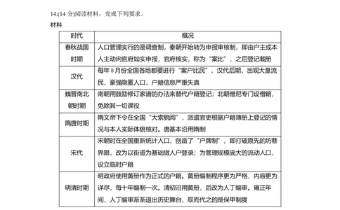 板块7第15单元训练44　中国古代的户籍制度与社会治理_07高考历史_2024年新高考资料_1.2024一轮复习_2024年高考历史一轮复习讲义（部编版）_学生版在此文件夹_学生用书Word版文档